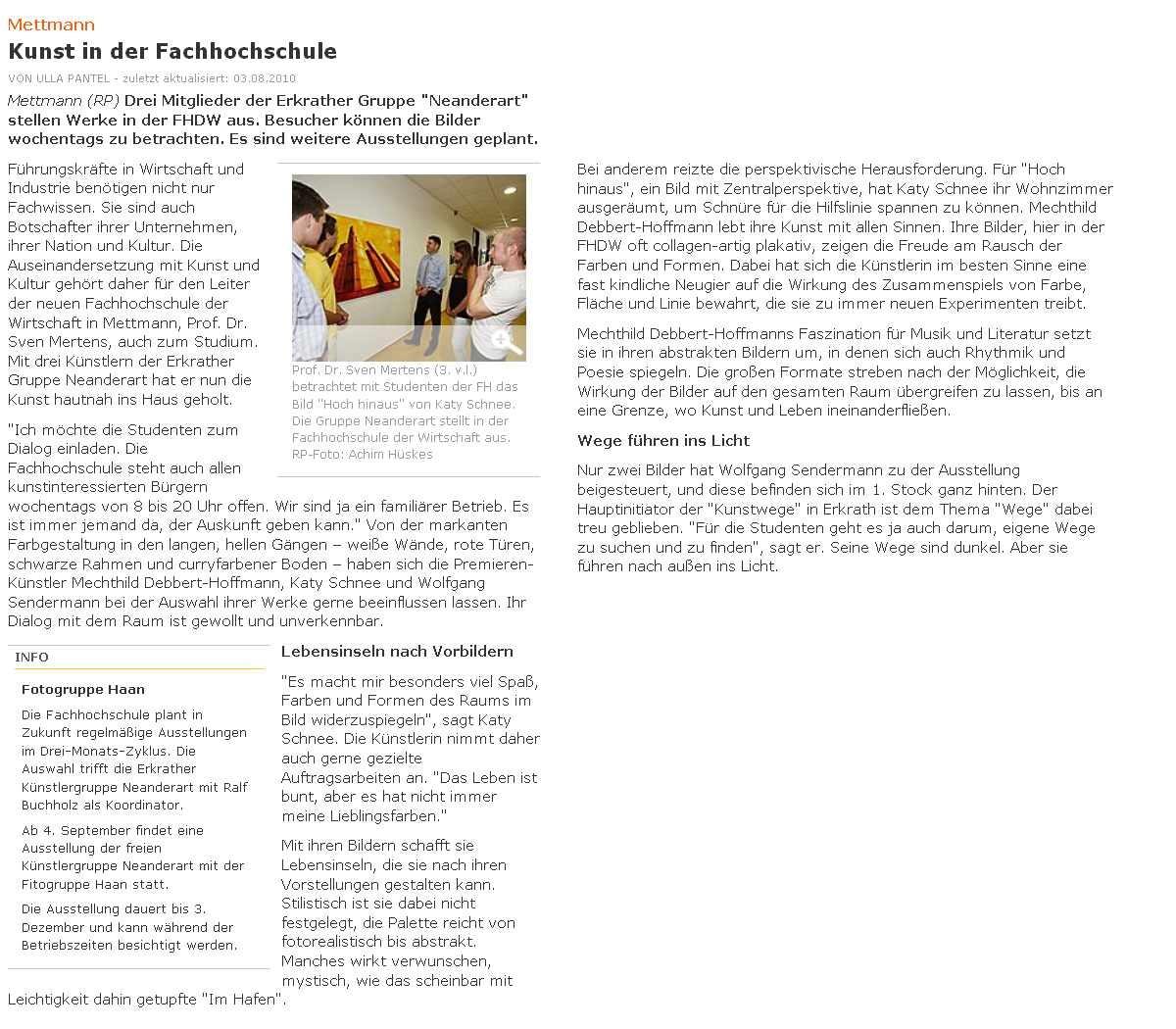 Kunst in der Fachhochschule